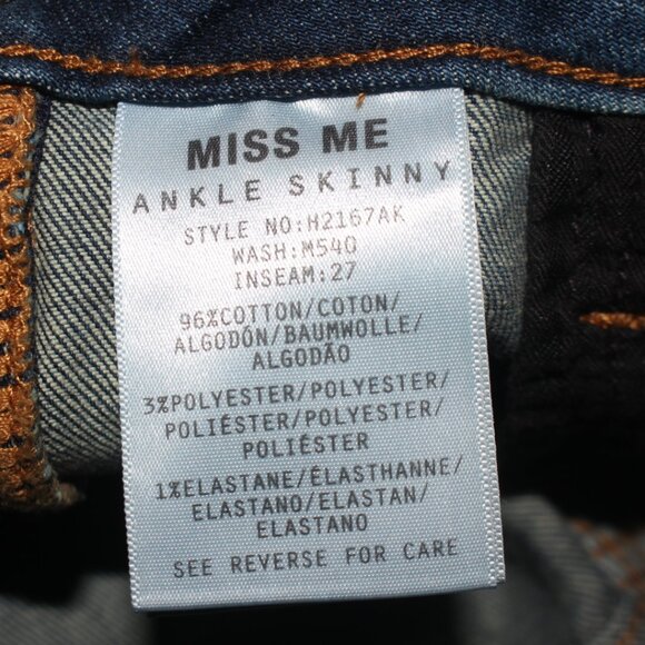 Miss Me X Marks the Spot Ankle Crop Skinny Jeans Size 27 - Picture 4 of 6